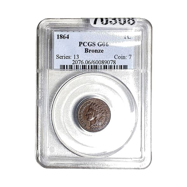 1864 Indian Head Cent PCGS G06 Bronze