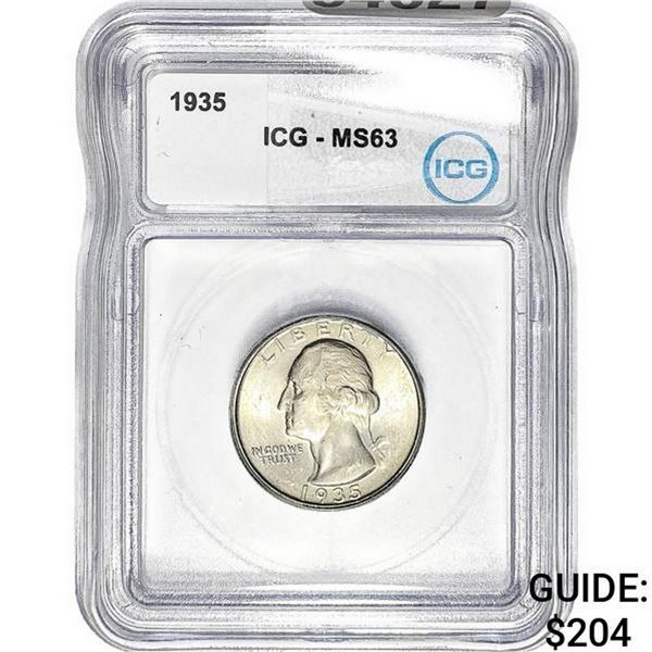 1935 Washington Silver Quarter ICG MS63