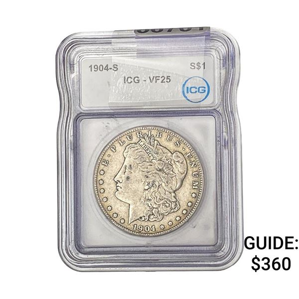 1904-S Morgan Silver Dollar ICG VF25