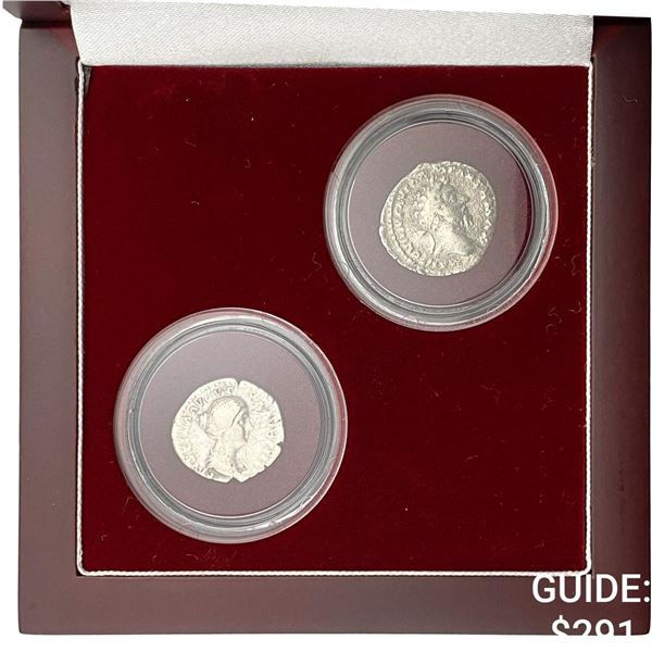 [2]Roman Aurelius&Faustina SIlver Denarius Set