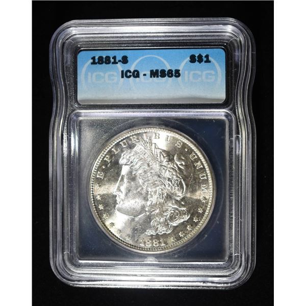 1881-S MORGAN DOLLAR ICG MS65