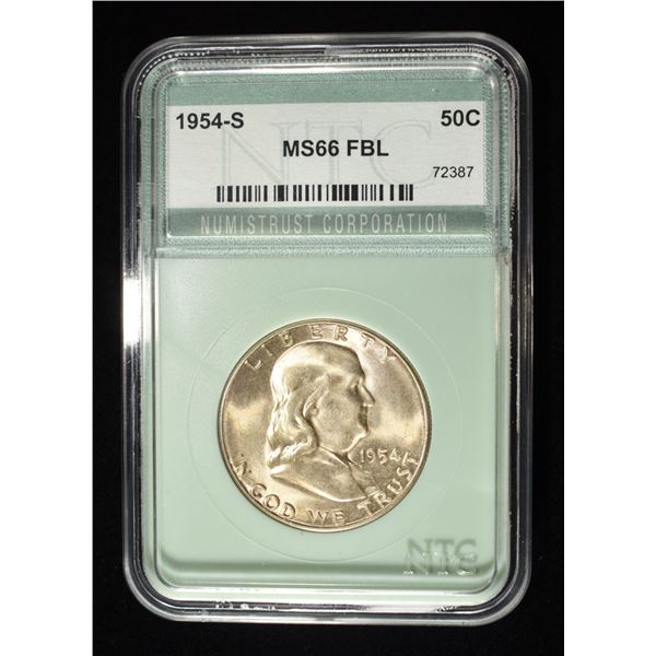 1954-S FRANKLIN HALF DOLLAR NTC GEM BU FBL