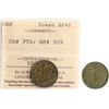Image 1 : Set of 4 HBC "Brass" Tokens; Hudson's Bay Company; (1857) East Main District issues includes CH#FT1 