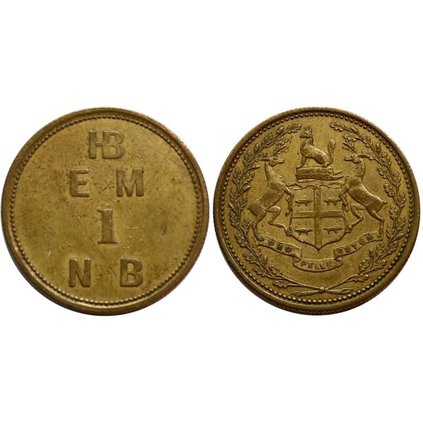 Hudson's Bay; FT-1, Breton #926, AU-UNC Eastmain 1 Made Beaver, Moose Factory, Circa 1857.