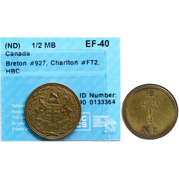 Hudson's Bay; FT-2, Breton #927, CCCS Extra Fine-40 Eastmain 1/2 Made Beaver, Moose Factory, Circa 1