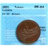 Image 2 : PF-5c 1794 - Copper Company of Upper Canada Pattern "Restrike; Copper" CCCS PF64