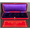 Image 1 : Specimen Box; 1908 Case 6b - 5 Coin Red Leather case. Note that the exterior leather strip with the 