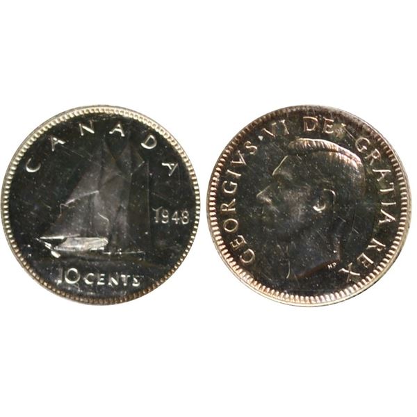 1948 10¢ ICCS Choice SPECIMEN-64.  A nice example with reflective surfaces.