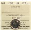 Image 2 : 1948 10¢ ICCS Choice SPECIMEN-64.  A nice example with reflective surfaces.