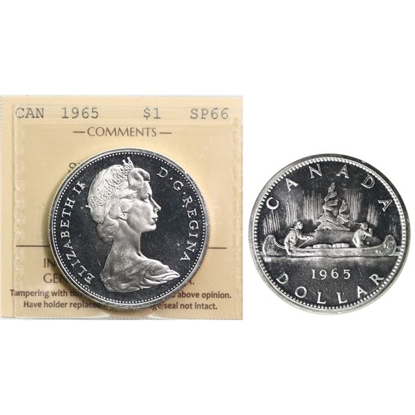 1965 $1 ICCS "SB P5" Superb Gem SPECIMEN-66 ULTRA HEAVY CAMEO. Impressive bright white cameo bust on