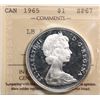 Image 2 : 1965 1$ "LB B5" ICCS Superb Gem SPECIMEN-67 Ultra Heavy Cameo.  Razor sharp full white example with 