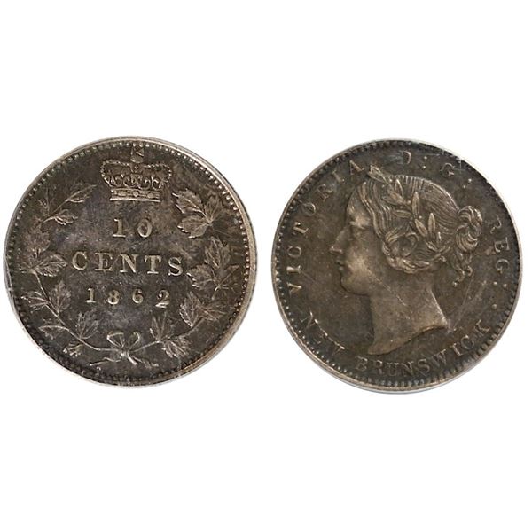 N.B. 1862 10¢ "Dbl 2" PCGS Choice Extra Fine-45