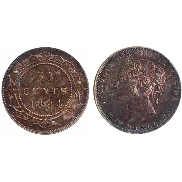 Nfld; 1894 50¢ ICCS Mint State-60 Rarely seen and offered above AU.
