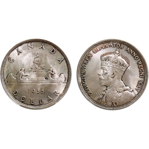 1935 $1 PCGS Superb Gem Mint State-66 Highly lustrous with delicate toning in the devices