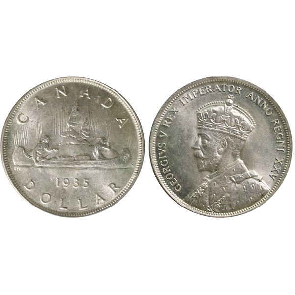 1935 $1 "Dbl XXV & Dbl Voyageur" ICCS Gem Mint State-65