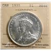 Image 2 : 1935 $1 "SWL - Rear SWL - Dbl Voyageur" ICCS Superb Gem Mint State-66  Rare "Triple" Variety With Ni