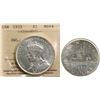 Image 1 : 1935 $1 "SWL; Rear SWL" ICCS Choice Mint State-64 Brilliant and lustrous.  Sought-after variety!