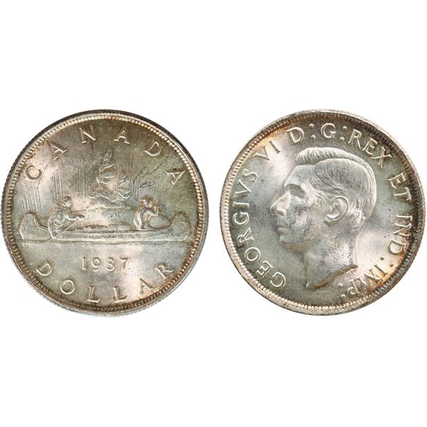1937 $1 ICCS Gem Mint State-65 Brilliant and lustrous with light gold and russet tones on both sides