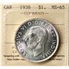 Image 2 : 1938 $1 ICCS Gem Mint State-65.  Totally balst white example.  Wow!  A flashy and desirable coin.