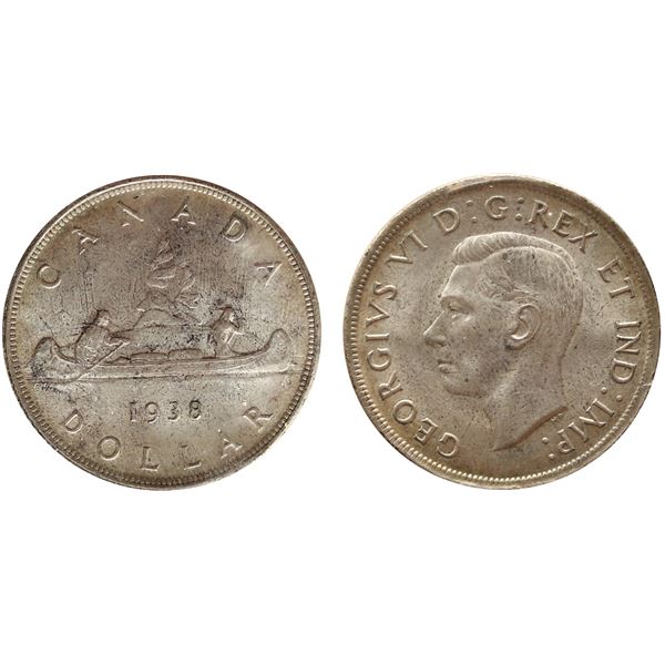 1938 $1 ICCS Choice Mint State-64 Delicate gold and silver grey tones over full underlying lustre.