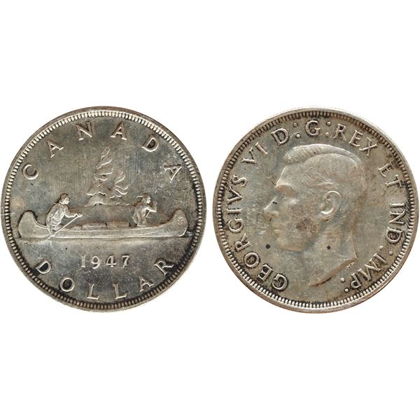 1947 $1 "Blunt 7" ICCS Choice Mint State-64 Lightly toned.