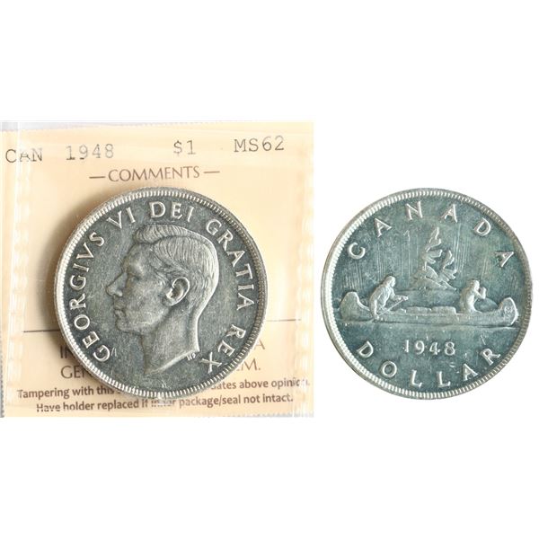 1948 $1 ICCS Choice Mint State-62  Brilliant and lustrous.