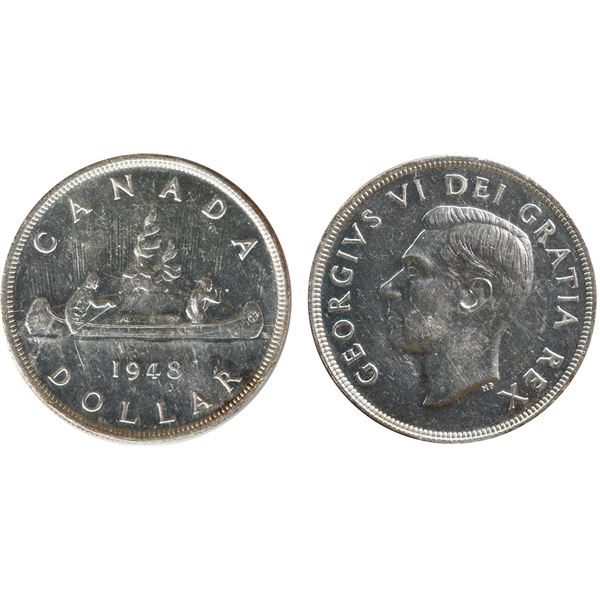 1948 $1 ICCS Mint State-60 Brilliant and lustrous.