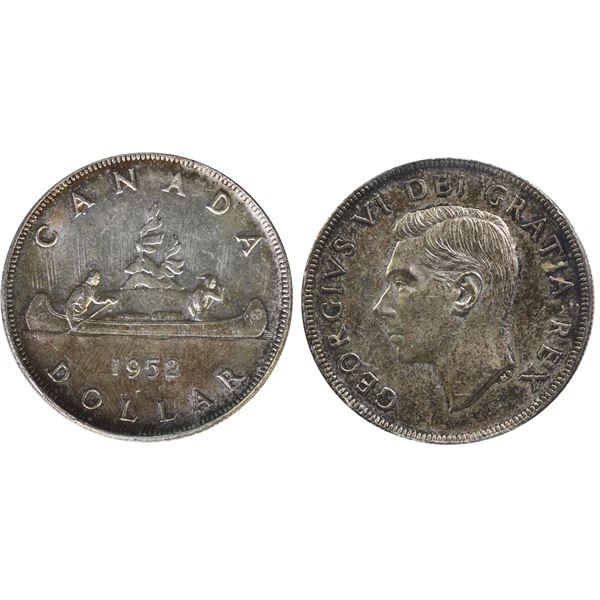 1952 $1 "WL, 5/5, 2 X HP" ICCS Very Choice Mint State-64. An impressive and bold 2 X HP variety, the