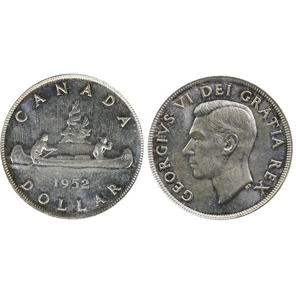 1952 $1 ICCS "NWL, 52/52" very Choice Mint State-64. A rare variety, with lovely mint luster and lig