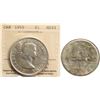 Image 1 : 1955 $1 "Fu Manchu" ICCS Choice Mint State-64 Light champagne tone over full underlying lustre.