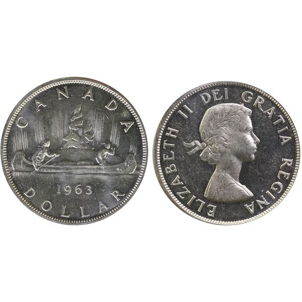 1963 $1 ICCS Choice Mint State-64 Ultra Heavy Cameo.  An exceptional example with great lustre and s