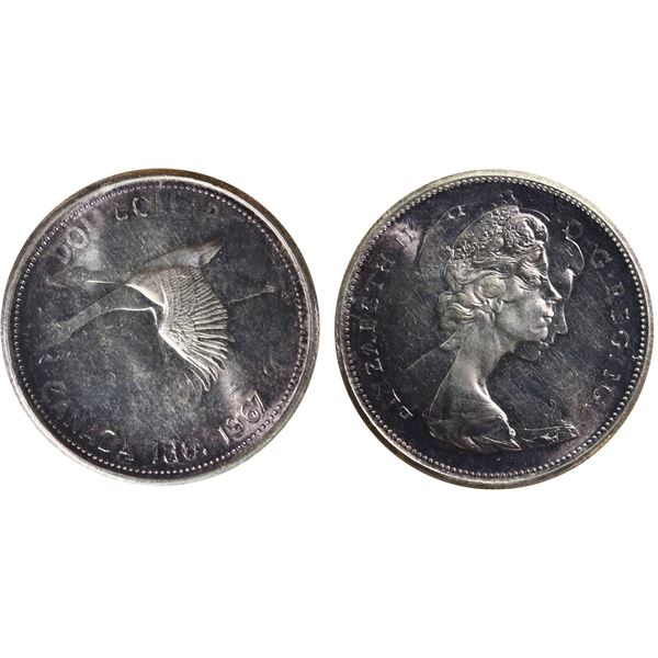 1967 $1 "Dbl Struck" ICCS Choice Mint State-64 Fully brilliant and lustrous.