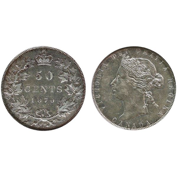 1870 50¢ "LCW" PCGS Choice About Uncirculated-53  A nice and attractive lustrous example.