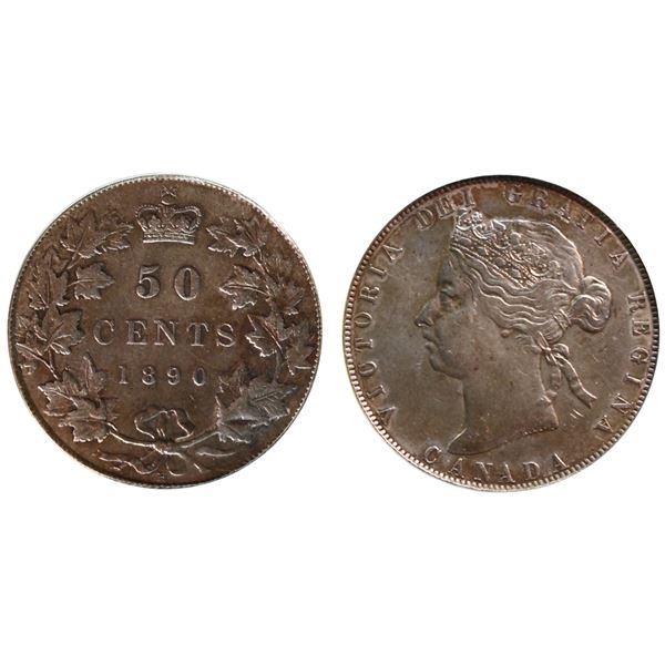 1890H 50¢ "Obv 4" CCCS Very Fine-20  Sought-after key date and not often seen and offered in this co