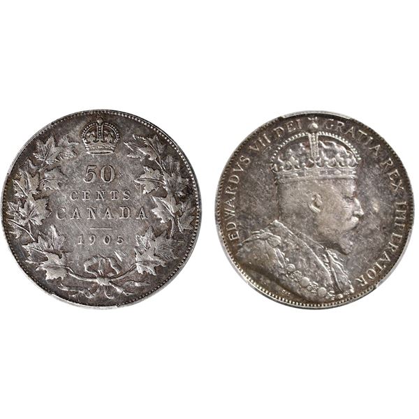 1905 50¢ PCGS Extra Fine-40  Lustrous example.