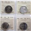 Image 1 : 1918 50¢, 1919, 1929, 1931.  Lot of 4 coins all ICCS Extra Fine-40