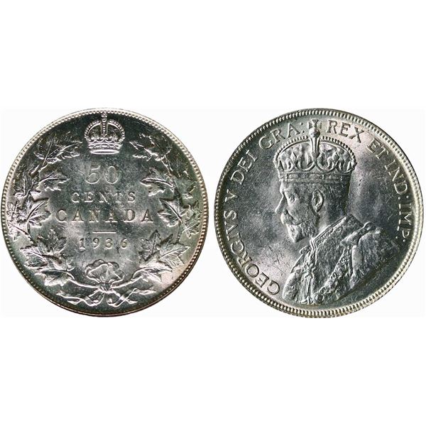 1936 50¢ ICCS Choice Mint State-63 Fully brilliant and lustrous with a hint of golden tone.  Very fl