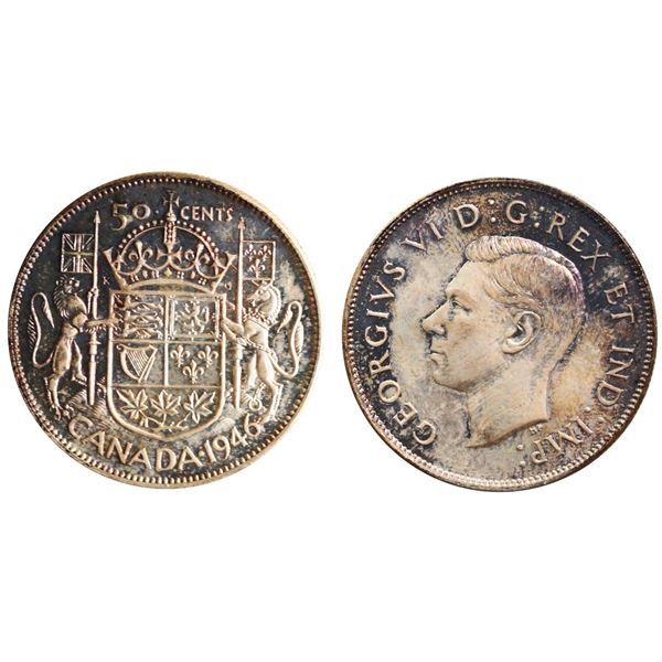 1946 50¢ ICCS Superb Gem Mint State-66. This is a Pristine issue with great eye appeal and superb fi