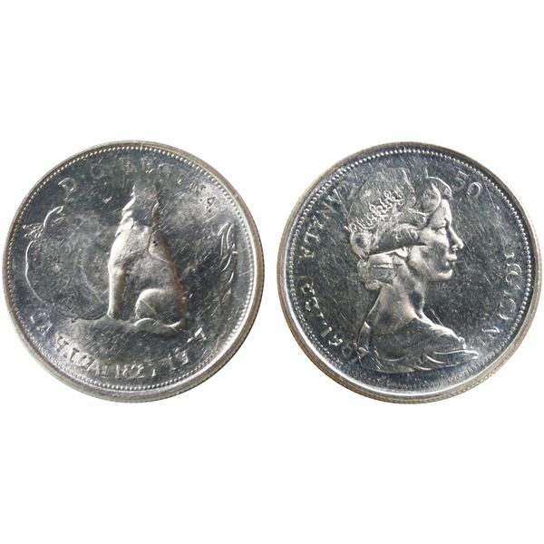 1967 50¢ "Flip Strike" ICCS Choice Mint State-63.  Fully brilliant and lustrous.