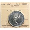 Image 2 : 1967 50¢ "Flip Strike" ICCS Choice Mint State-63.  Fully brilliant and lustrous.