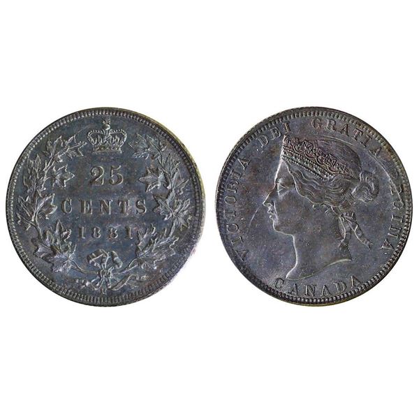 1881H 25¢ ICCS Gem Mint State-65.  A superior example with nice eye appeal.  Scarce this nice.