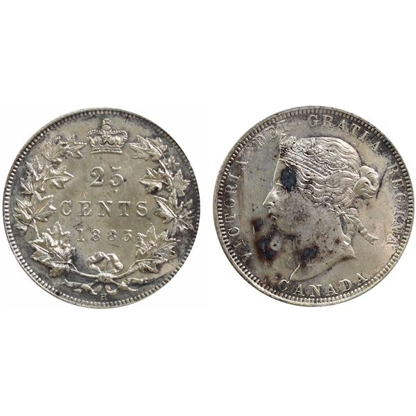 1883H 25¢ ICCS Choice Mint State-63.  A nice and attractive example.