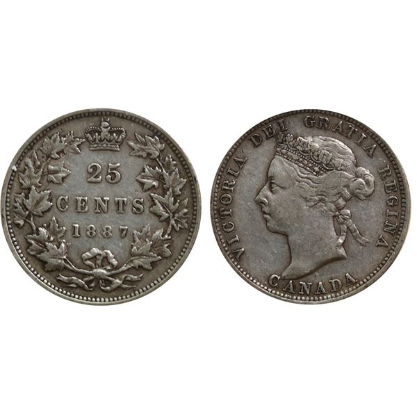 1887 25¢ ICCS Very Fine-20.  Key date.