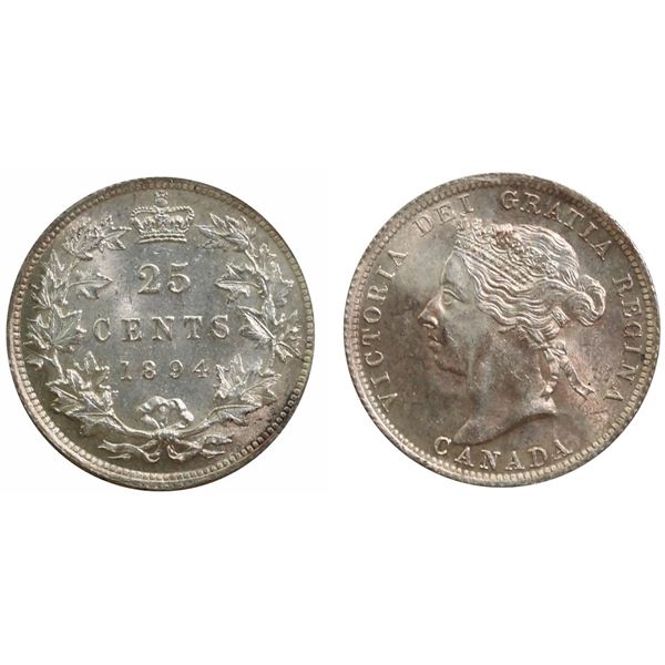 1894 25¢ ICCS Superb Gem Mint State-66.  This is a Pristine issue with great eye appeal and superb f