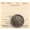 Image 2 : 1900 25¢ ICCS Choice Mint State-63 Lustrous with attractive autumn shades on both sides.