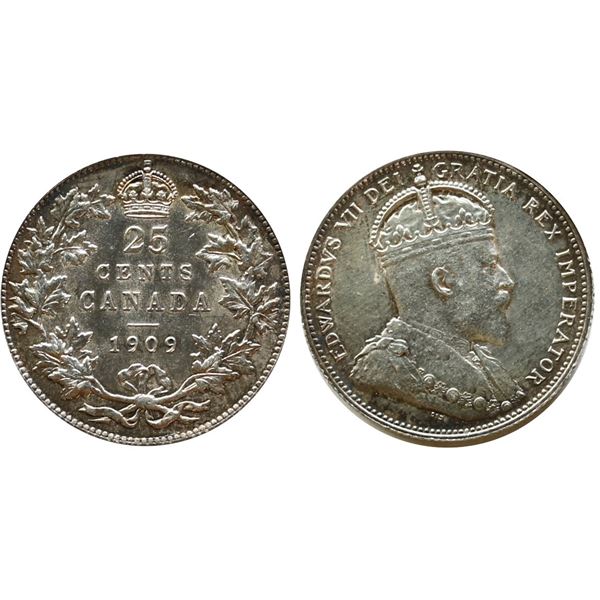 1909 25¢ A nice AU example with good lustre.