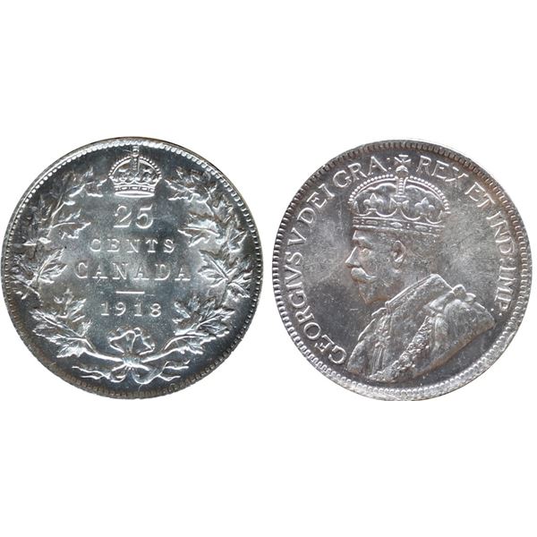 1918 25¢ ICCS Gem Mint State-65.  Gem issue with mild mauve peripheral tints.