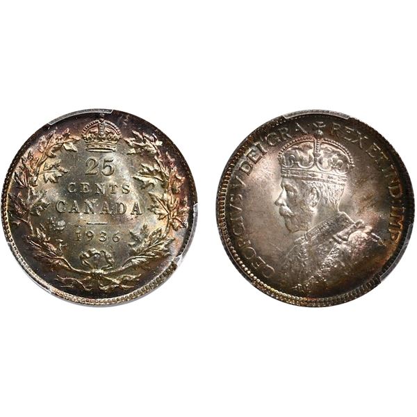 1936 25¢ "Bar variety" PCGS Superb Gem Mint State-66+. Absolutely stunning coin with a vast array of