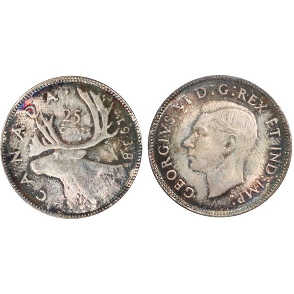 1938 25¢ ICCS Gem Mint State-65.  Highly lustrous and quite attractive.