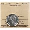 Image 2 : 1945 25¢ ICCS Superb Gem Mint State-66  Blast white example.